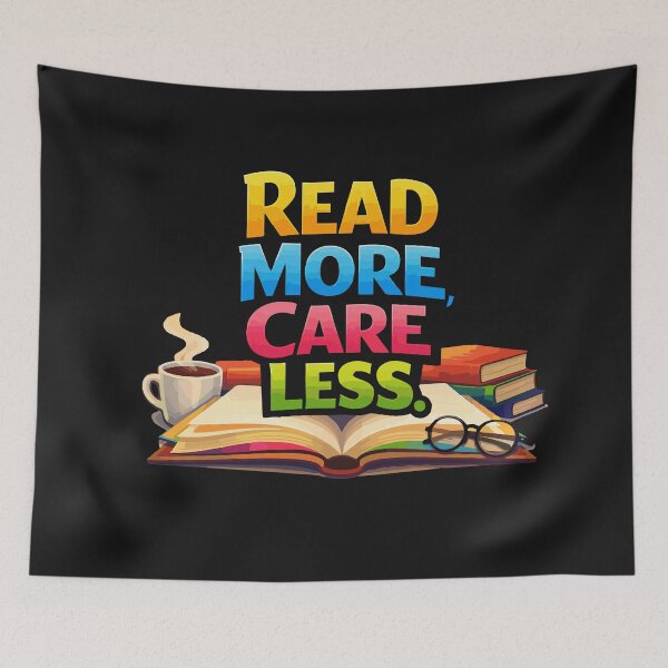 Item preview, Read More, Care Less Book lover designed and sold by Bold & Bright Studio.