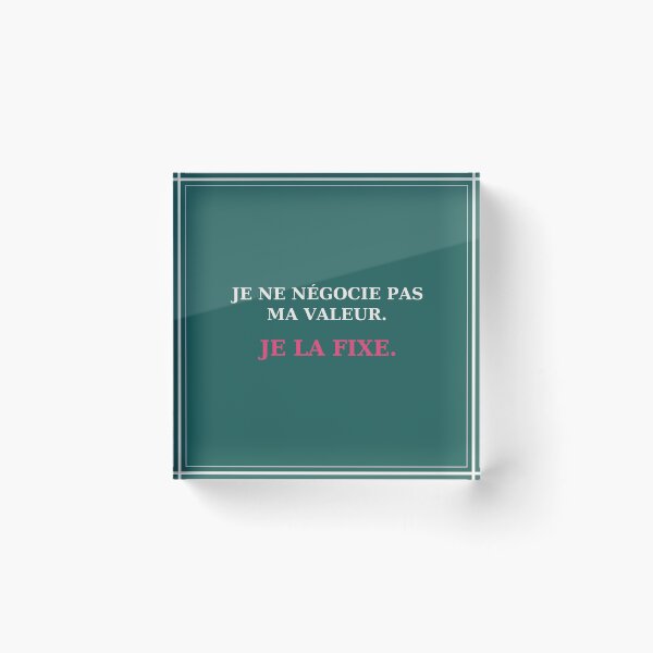 Item preview, I don't negotiate my value. I set it. designed and sold by VYNCERA.