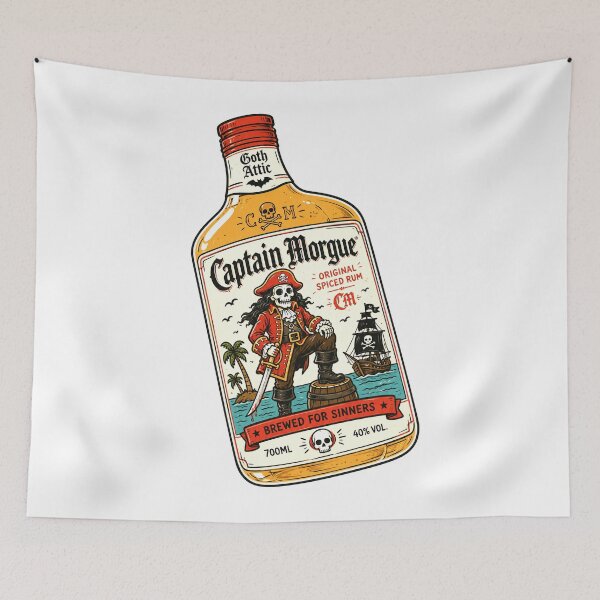 Item preview, Captain Morgue – Gothic Pirate Skull Vintage Dark Americana designed and sold by gothattic.