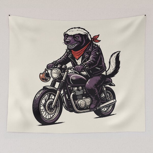 Item preview, Biker Honey Badger Riding Motorcycle Leather Jacket Badass designed and sold by Amir Faysal.
