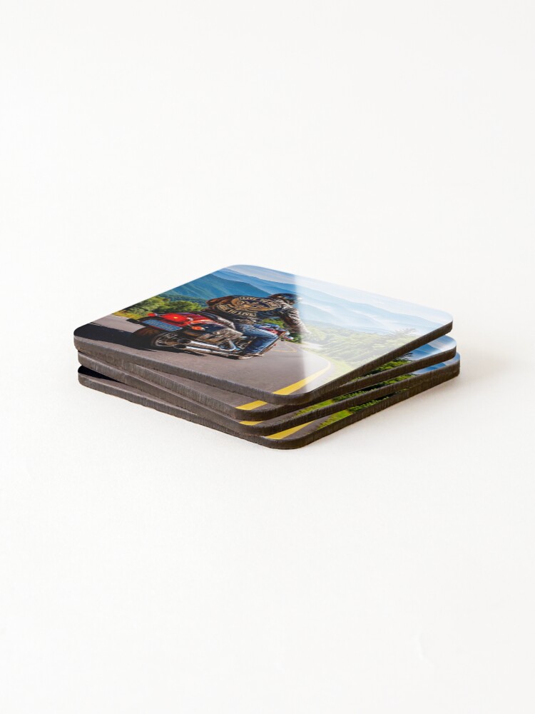 Thumbnail 4 of 5, Coasters (Set of 4), Live To Ride - Ride To Live - Blue Ridge Monutains - Appalachian Rides designed and sold by DBMWwallArt2.
