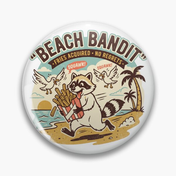 Item preview, Beach Bandit Raccoon | Silly Seagull Snack Heist Funny Summer Meme Art designed and sold by DmaarGroup.
