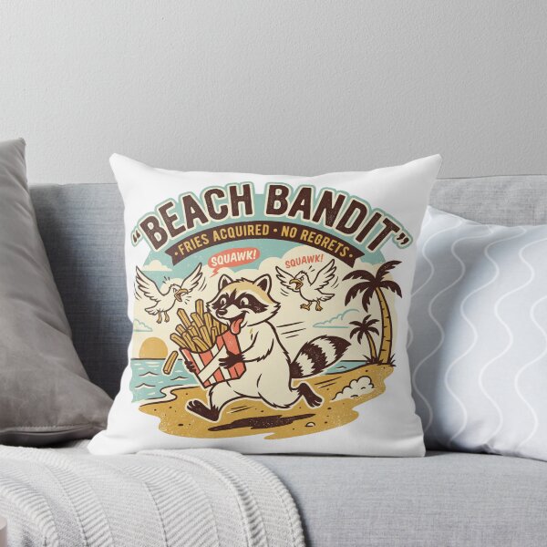 Item preview, Beach Bandit Raccoon | Silly Seagull Snack Heist Funny Summer Meme Art designed and sold by DmaarGroup.