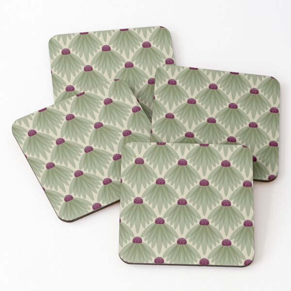 Item preview, Mid Century Retro Echinacea Floral Pattern designed and sold by chriswo-design.