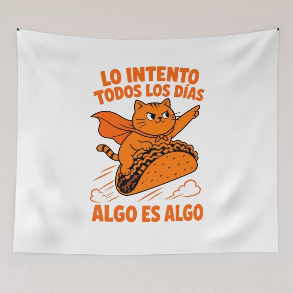Item preview, Gato Superheroe Taco Frase Graciosa designed and sold by NullSpacePrints.