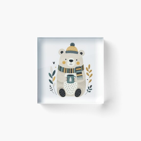 Item preview, Cozy Winter Bear with Cocoa designed and sold by Snurly.