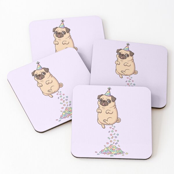 Item preview, Party Pug Farting Confetti Hearts Birthday Celebration designed and sold by Amir Faysal.
