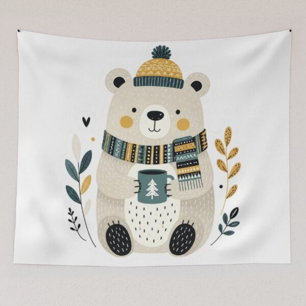 Item preview, Cozy Winter Bear with Cocoa designed and sold by Snurly.