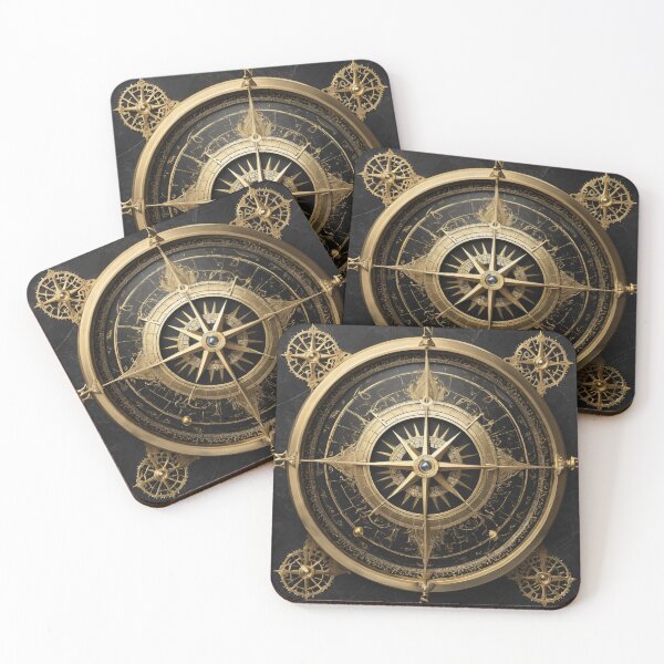 Item preview, Golden Compass - Steampunk Explorer Art designed and sold by CrippiCrippi.