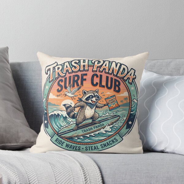 Item preview, Trash Panda Surf Club | Funny Raccoon Surfer Snack Thief Beach Art designed and sold by DmaarGroup.