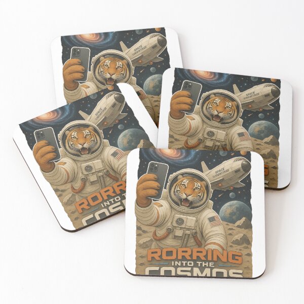 Item preview, Roaring Into The Cosmos Tiger Astronaut designed and sold by Haque Desigens.