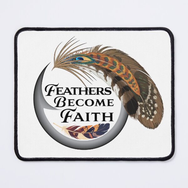 Item preview, Fly tyers logo custom feather brushes and text "Feathers Become Faith" designed and sold by Art-Horizon.