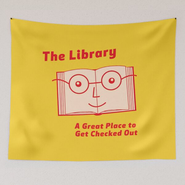 Item preview, the library is a great place to get checked out  designed and sold by miss madison creates.