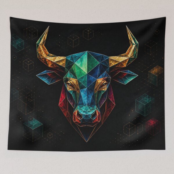 Item preview, Colorful Geometric Bull - Crystal Mosaic Art designed and sold by PrintGo26.