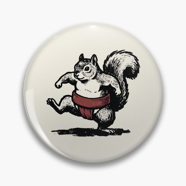 Item preview, Sumo Squirrel Mawashi Stance Woodcut Vintage Martial Arts designed and sold by Amir Faysal.