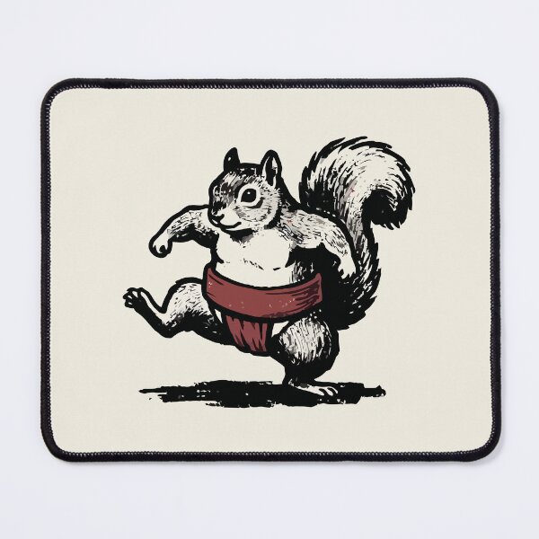 Item preview, Sumo Squirrel Mawashi Stance Woodcut Vintage Martial Arts designed and sold by Amir Faysal.