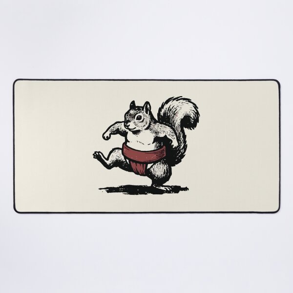 Item preview, Sumo Squirrel Mawashi Stance Woodcut Vintage Martial Arts designed and sold by Amir Faysal.