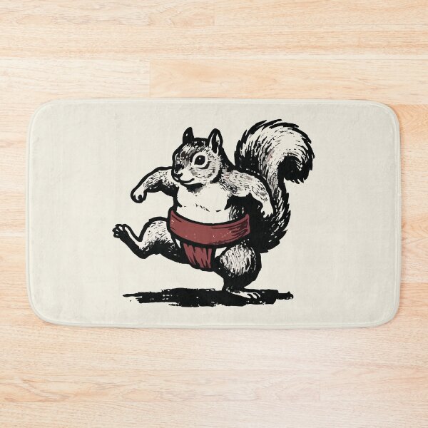 Item preview, Sumo Squirrel Mawashi Stance Woodcut Vintage Martial Arts designed and sold by Amir Faysal.