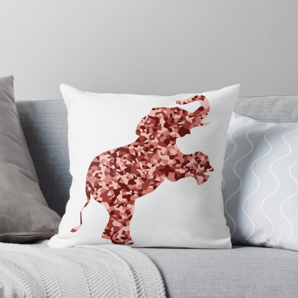 Item preview, Red Mosaic Baby Elephant on Hind Legs Silhouette Art designed and sold by DymondDesigns.