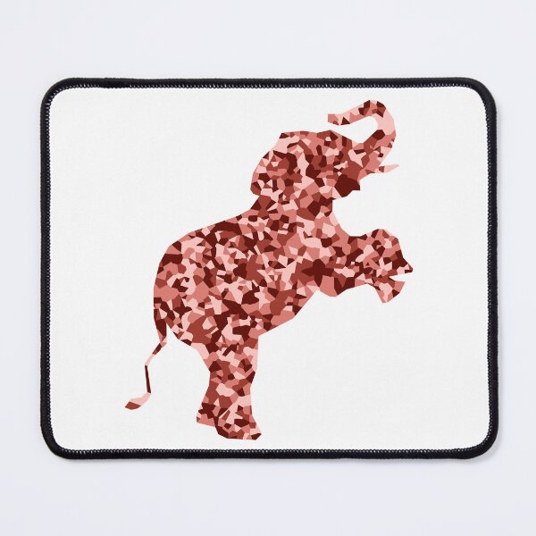 Item preview, Red Mosaic Baby Elephant on Hind Legs Silhouette Art designed and sold by DymondDesigns.