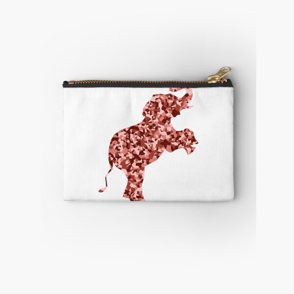 Item preview, Red Mosaic Baby Elephant on Hind Legs Silhouette Art designed and sold by DymondDesigns.