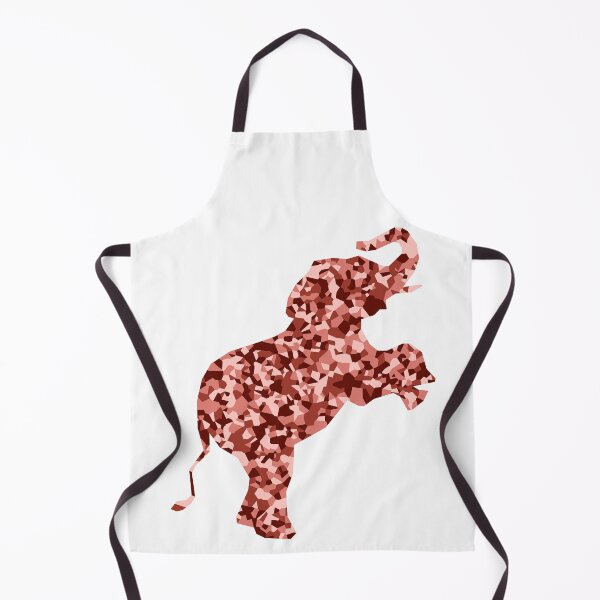 Item preview, Red Mosaic Baby Elephant on Hind Legs Silhouette Art designed and sold by DymondDesigns.