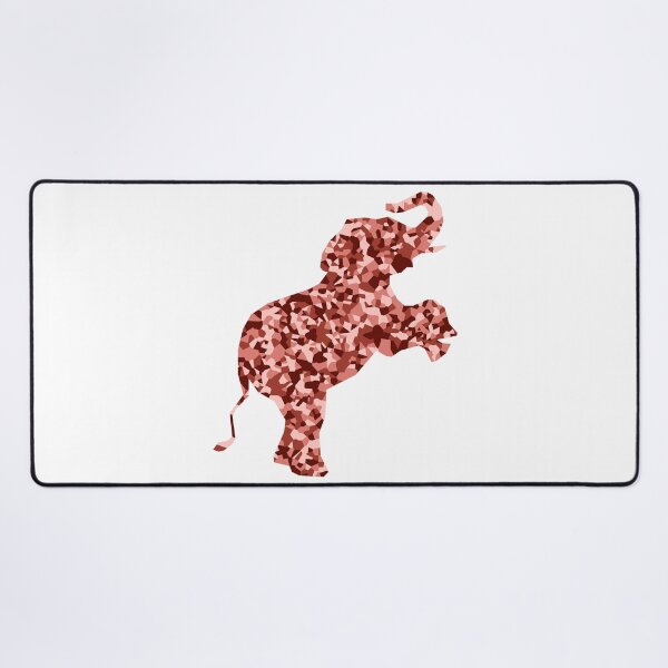 Item preview, Red Mosaic Baby Elephant on Hind Legs Silhouette Art designed and sold by DymondDesigns.