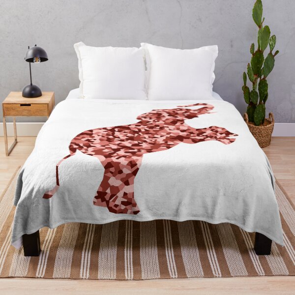 Item preview, Red Mosaic Baby Elephant on Hind Legs Silhouette Art designed and sold by DymondDesigns.