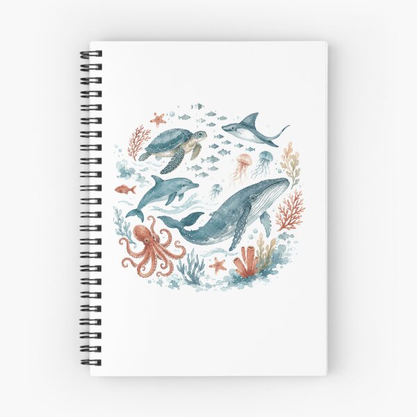 Item preview, Retro Vintage Ocean Watercolor Sea Life designed and sold by Moizento.