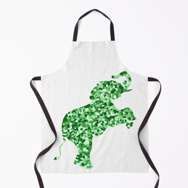 Item preview, Green Mosaic Baby Elephant on Hind Legs Silhouette Art designed and sold by DymondDesigns.