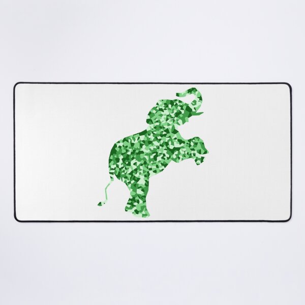 Item preview, Green Mosaic Baby Elephant on Hind Legs Silhouette Art designed and sold by DymondDesigns.