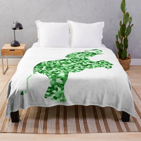 Item preview, Green Mosaic Baby Elephant on Hind Legs Silhouette Art designed and sold by DymondDesigns.