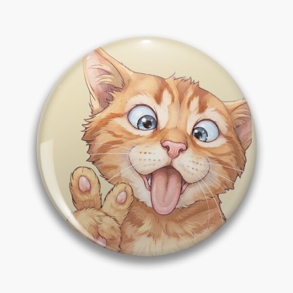 Item preview, Silly Orange Tabby Cat Peace Sign Watercolor Art designed and sold by ArtivoNest.