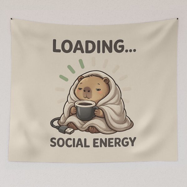 Item preview, Loading Social Energy Capybara designed and sold by Stikaro.