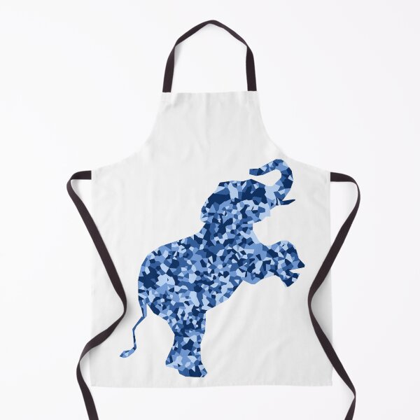 Item preview, Blue Mosaic Baby Elephant on Hind Legs Silhouette Art designed and sold by DymondDesigns.
