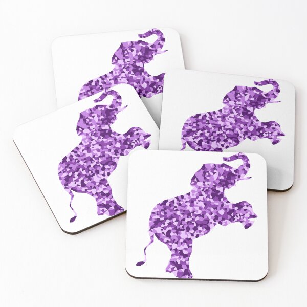 Item preview, Purple Mosaic Baby Elephant on Hind Legs Silhouette Art designed and sold by DymondDesigns.