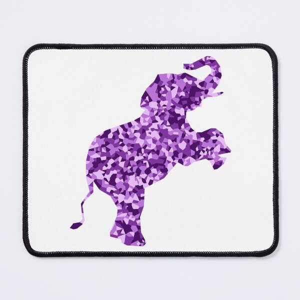 Item preview, Purple Mosaic Baby Elephant on Hind Legs Silhouette Art designed and sold by DymondDesigns.
