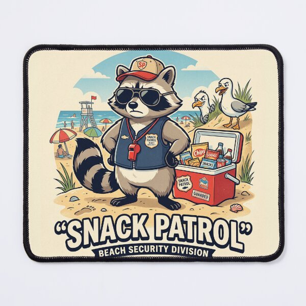 Item preview, Snack Patrol Raccoon | Funny Beach Security Seagull Summer Art designed and sold by DmaarGroup.