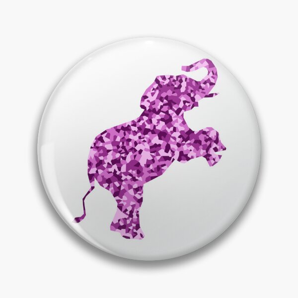 Item preview, Pink Mosaic Baby Elephant on Hind Legs Silhouette Art designed and sold by DymondDesigns.