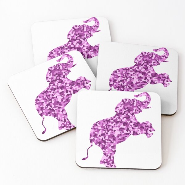 Item preview, Pink Mosaic Baby Elephant on Hind Legs Silhouette Art designed and sold by DymondDesigns.