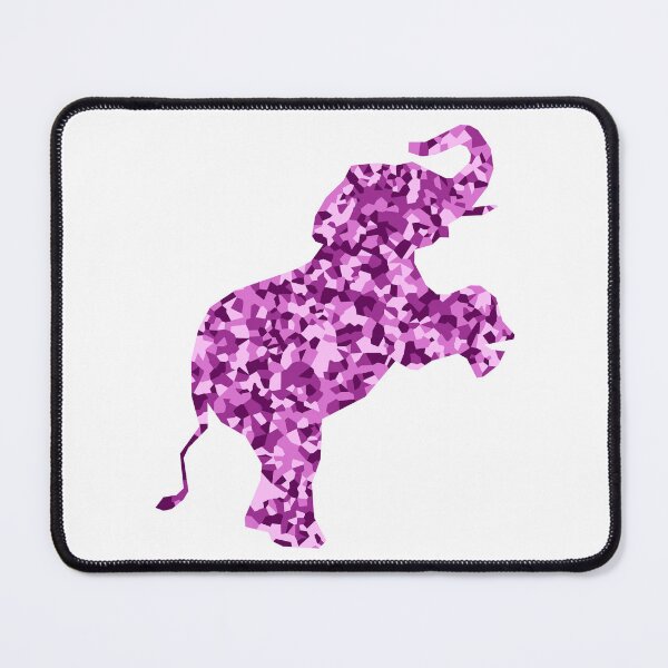 Item preview, Pink Mosaic Baby Elephant on Hind Legs Silhouette Art designed and sold by DymondDesigns.