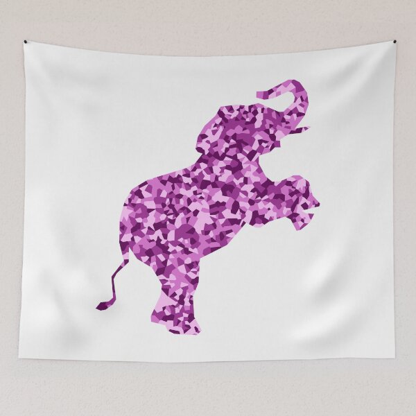Item preview, Pink Mosaic Baby Elephant on Hind Legs Silhouette Art designed and sold by DymondDesigns.