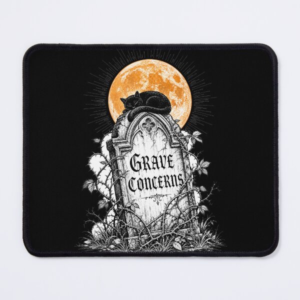 Item preview, Grave Concerns — Black Cat Tombstone Gothic Halloween Shirt designed and sold by Uglyandcute.