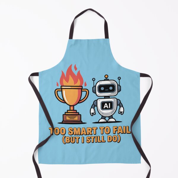 Item preview, Too Smart to Fail (But I Still Do) – Funny AI Robot Humor Design designed and sold by Jollys-ArtShop.