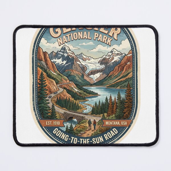 Item preview, Glacier National Park Montana Vintage Travel Decal - Going to the Sun Road designed and sold by LittleArij.