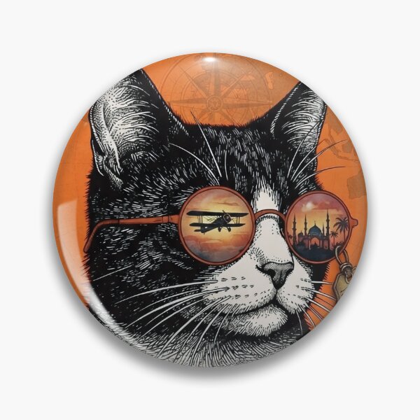 Item preview, Adventure Cat Travel – Vintage Aviator World Traveler designed and sold by BlackCat Vibe.