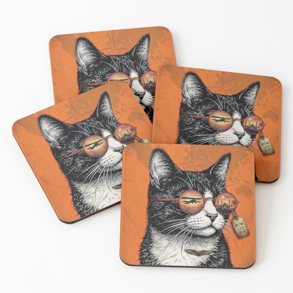 Item preview, Adventure Cat Travel – Vintage Aviator World Traveler designed and sold by BlackCat Vibe.