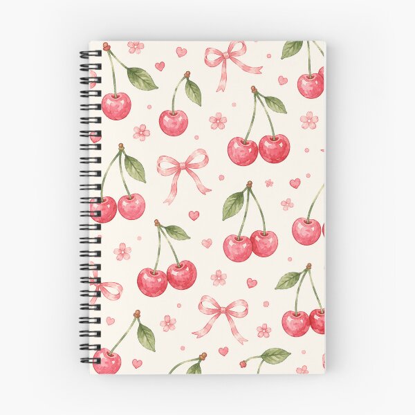 Item preview, Cherry Bow Garden | Cute Cherry & Pink Bow Watercolor Pattern designed and sold by Shruz.