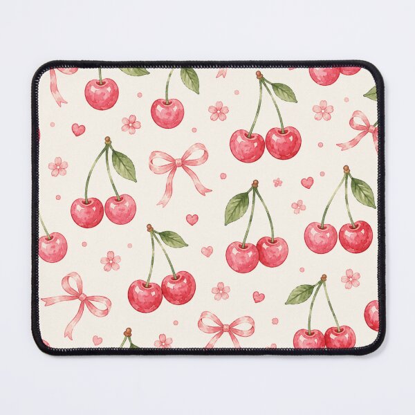 Item preview, Cherry Bow Garden | Cute Cherry & Pink Bow Watercolor Pattern designed and sold by Shruz.