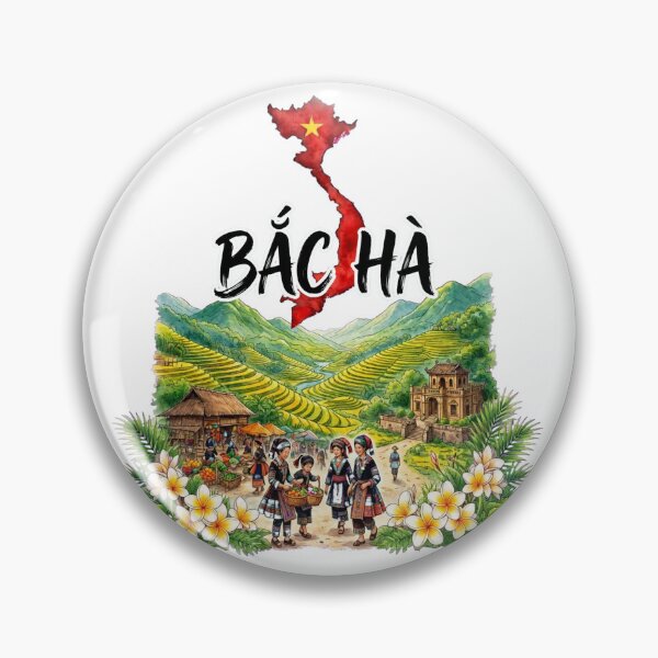Item preview, Bac Ha Vietnam Market Rice Terraces Mountain designed and sold by Danh Style.